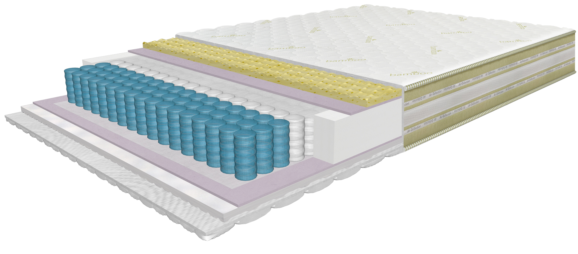 Mattress Air Combi 120x200 cm with 7-zone Pocket springs and latex, height 25 cm, rolled