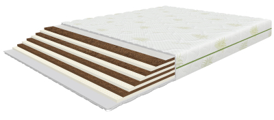 Matracis Nordic King Lux 140x200 cm, ar kokosu un lateksu, augstums 21 cm