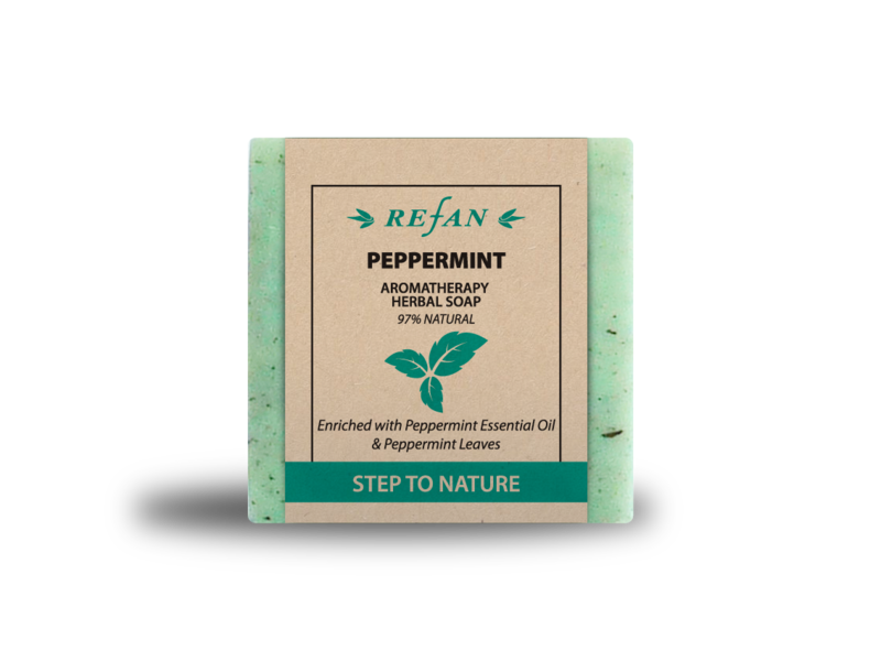 Natural soap REFAN - STEP TO NATURE - AROMATHERAPY PEPPERMINT