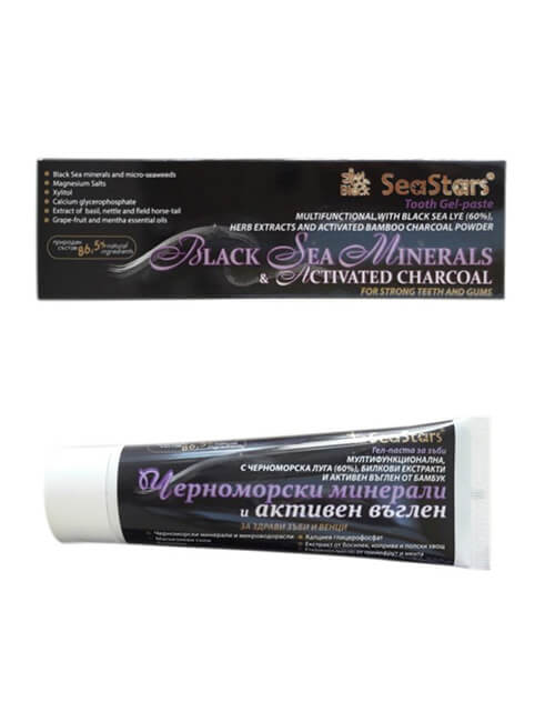 Zobu gel-pasta ar aktivētu ogli BLACK SEA STARS -75 ml Zobu gel-pasta ar aktivētu ogli BLACK SEA STARS -75 ml