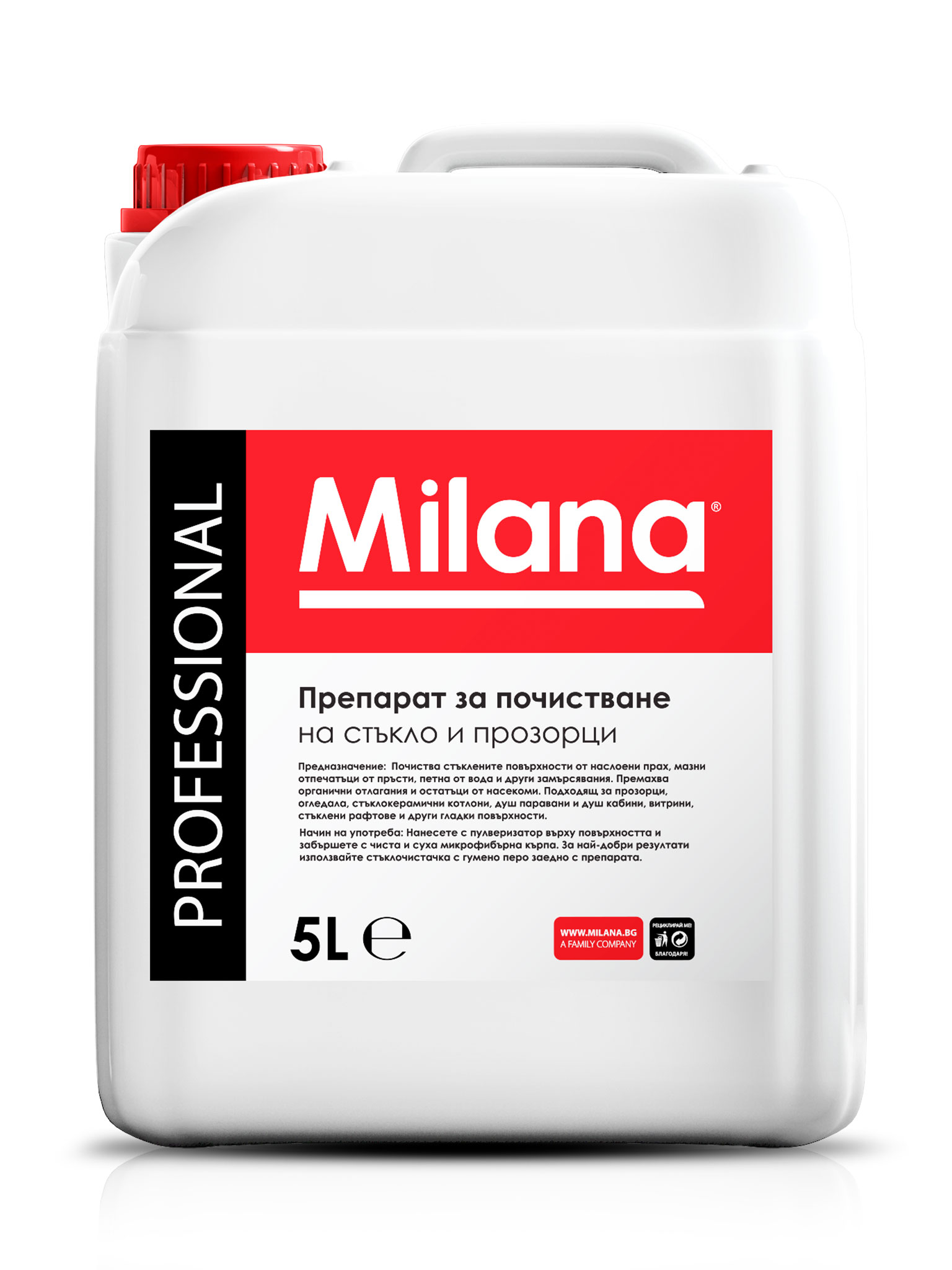 Stikla un logu tīrīšanai 5 L MILANA® Professional